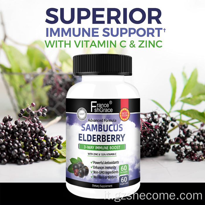 Vitamine per anziani adulti Capsule di sambucus nere